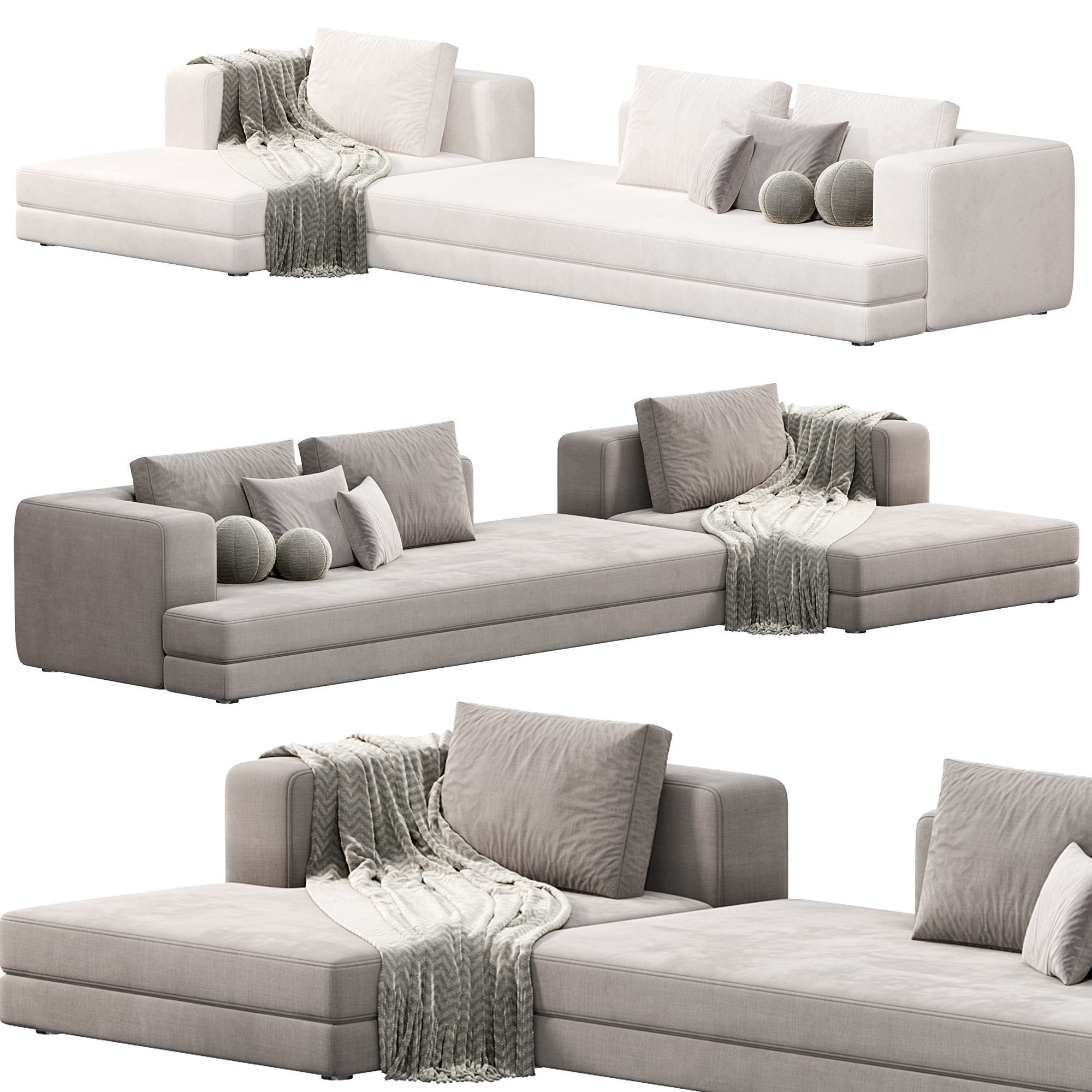 ARBITER Sofa with chaise longue 3D model_2