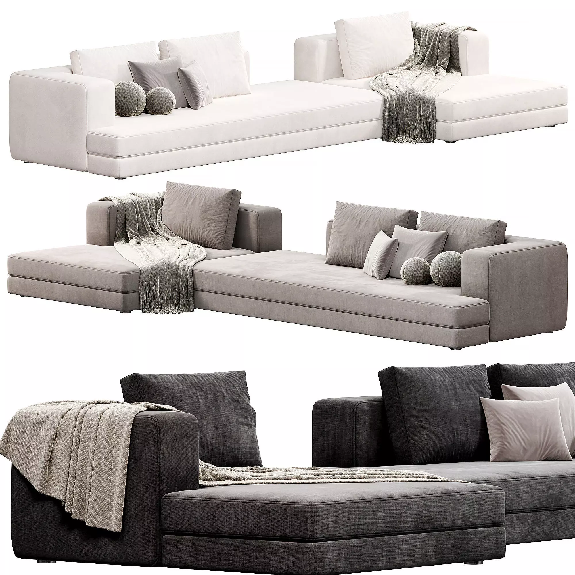 ARBITER Sofa with chaise longue 3D model_0