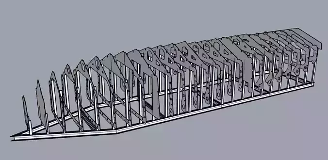 LIFE SIZE 3D motorboat hull model