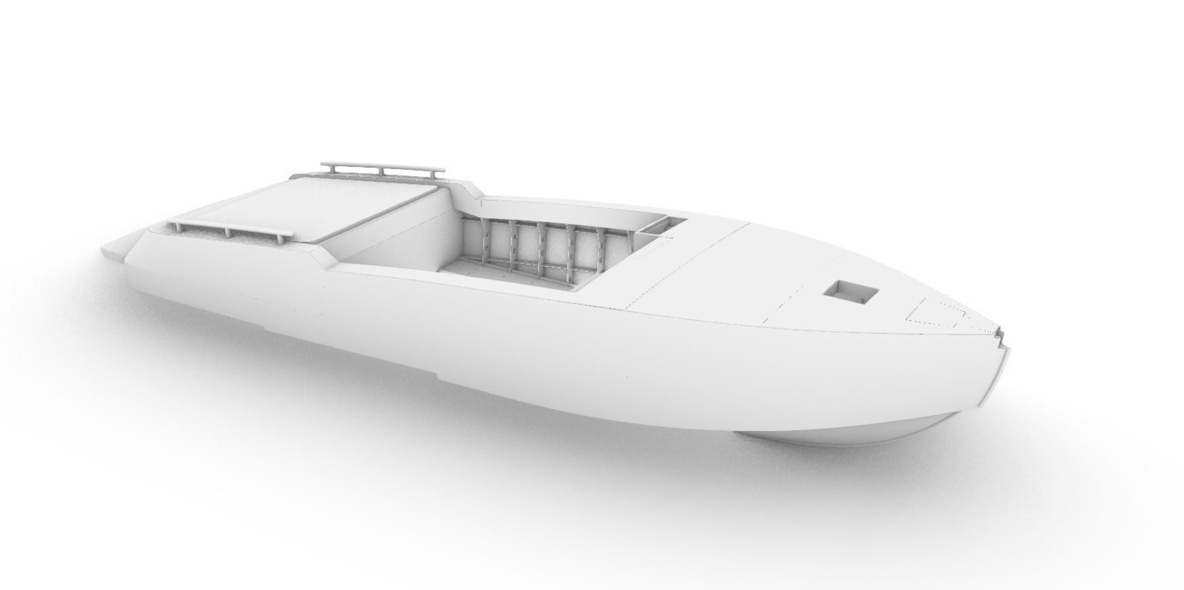 LIFE SIZE 3D motorboat hull model 3D model_4