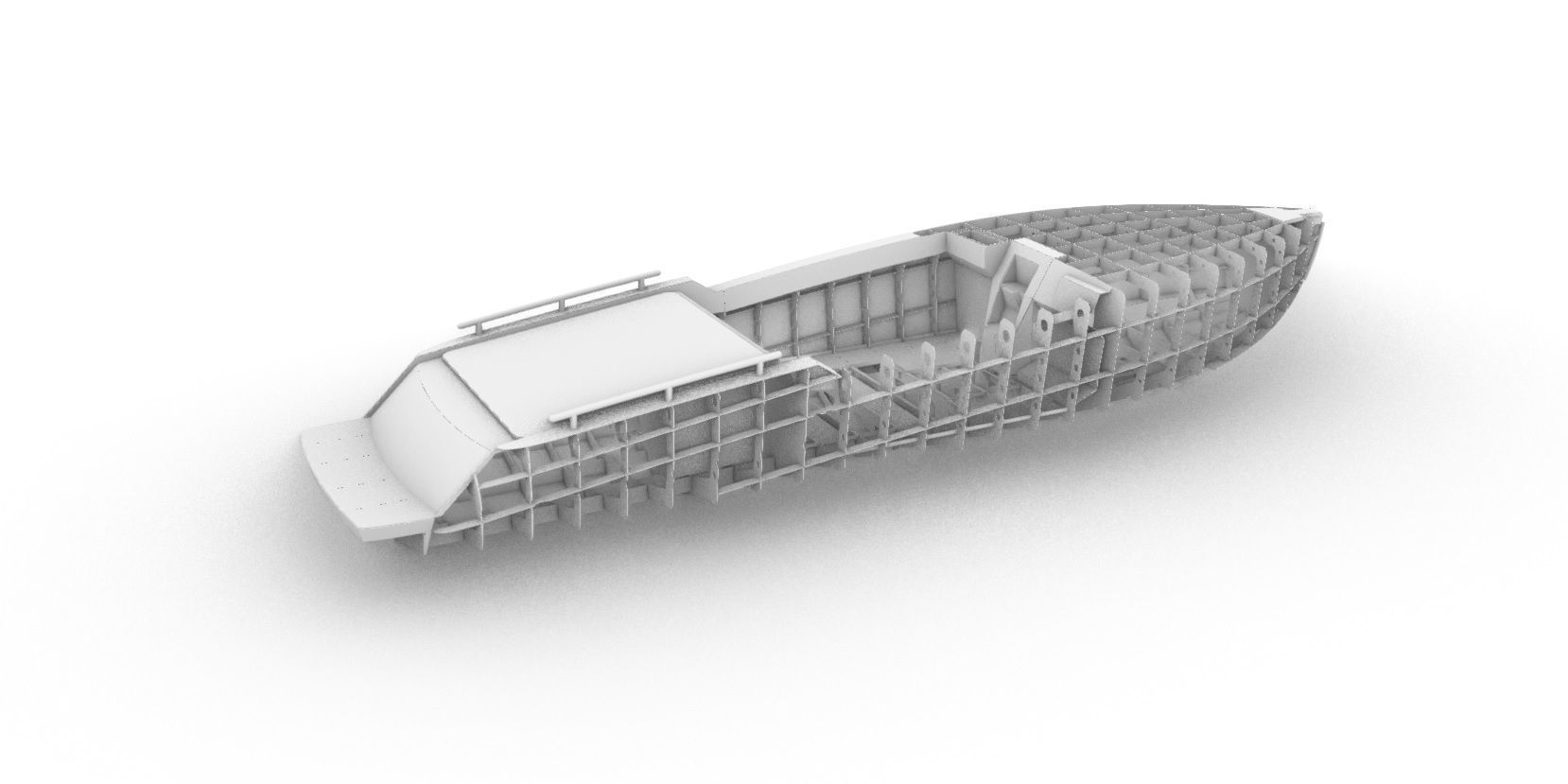 LIFE SIZE 3D motorboat hull model 3D model_1