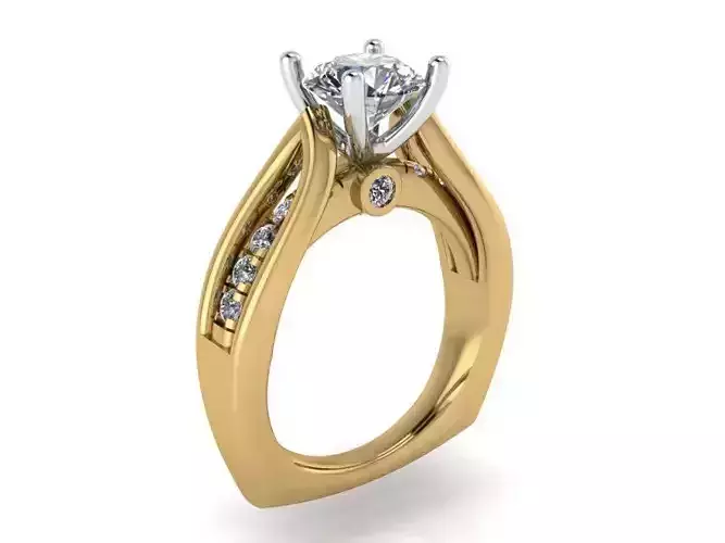 Round Diamond Euro Shank Ring 2329