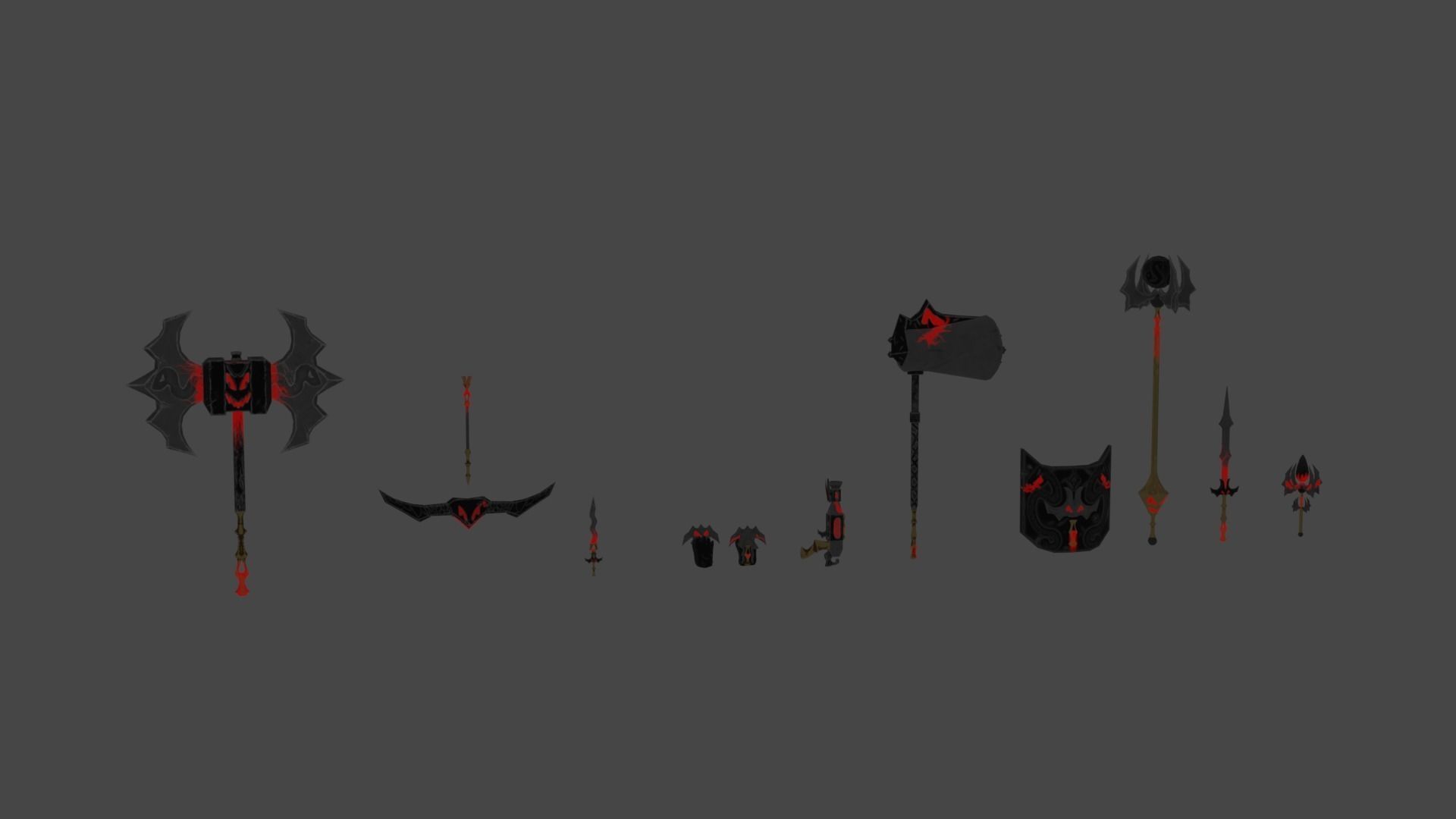 Evilish weapons dark fantasy 3D Model Collection_4