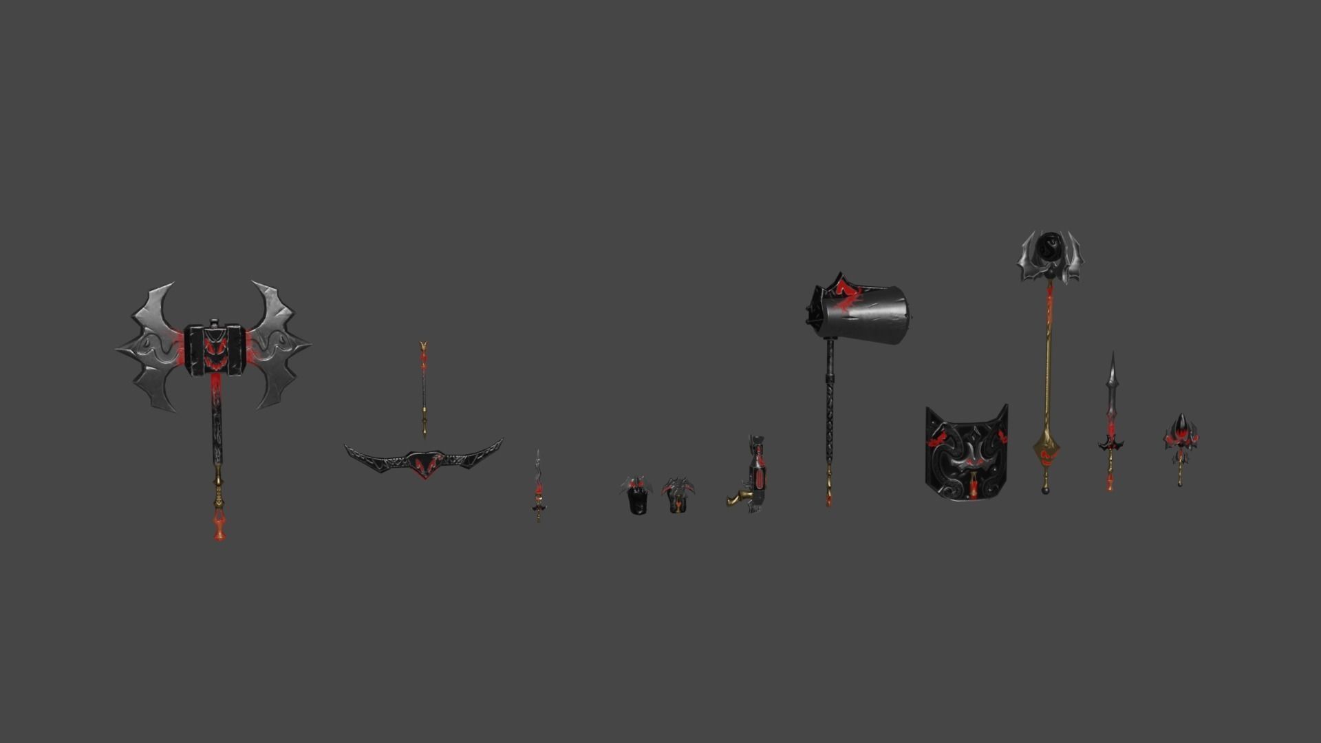 Evilish weapons dark fantasy 3D Model Collection_3
