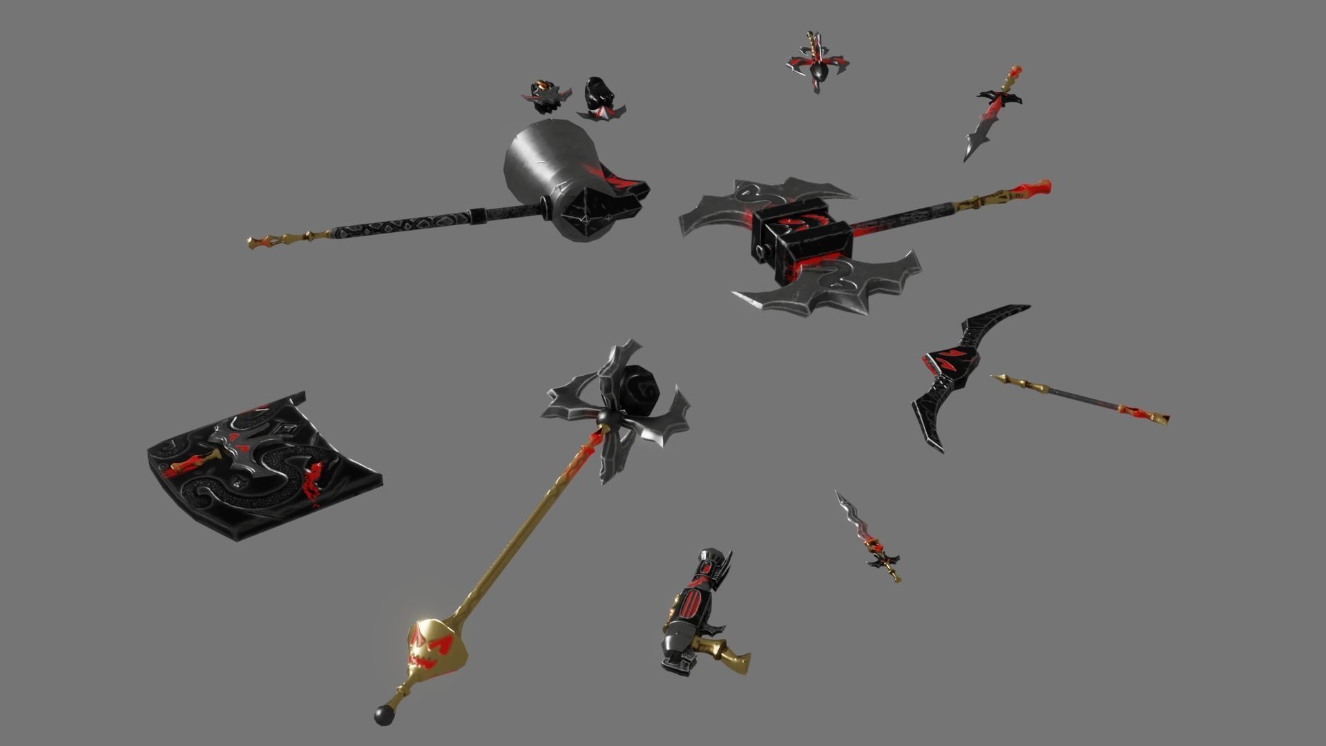 Evilish weapons dark fantasy 3D Model Collection_2