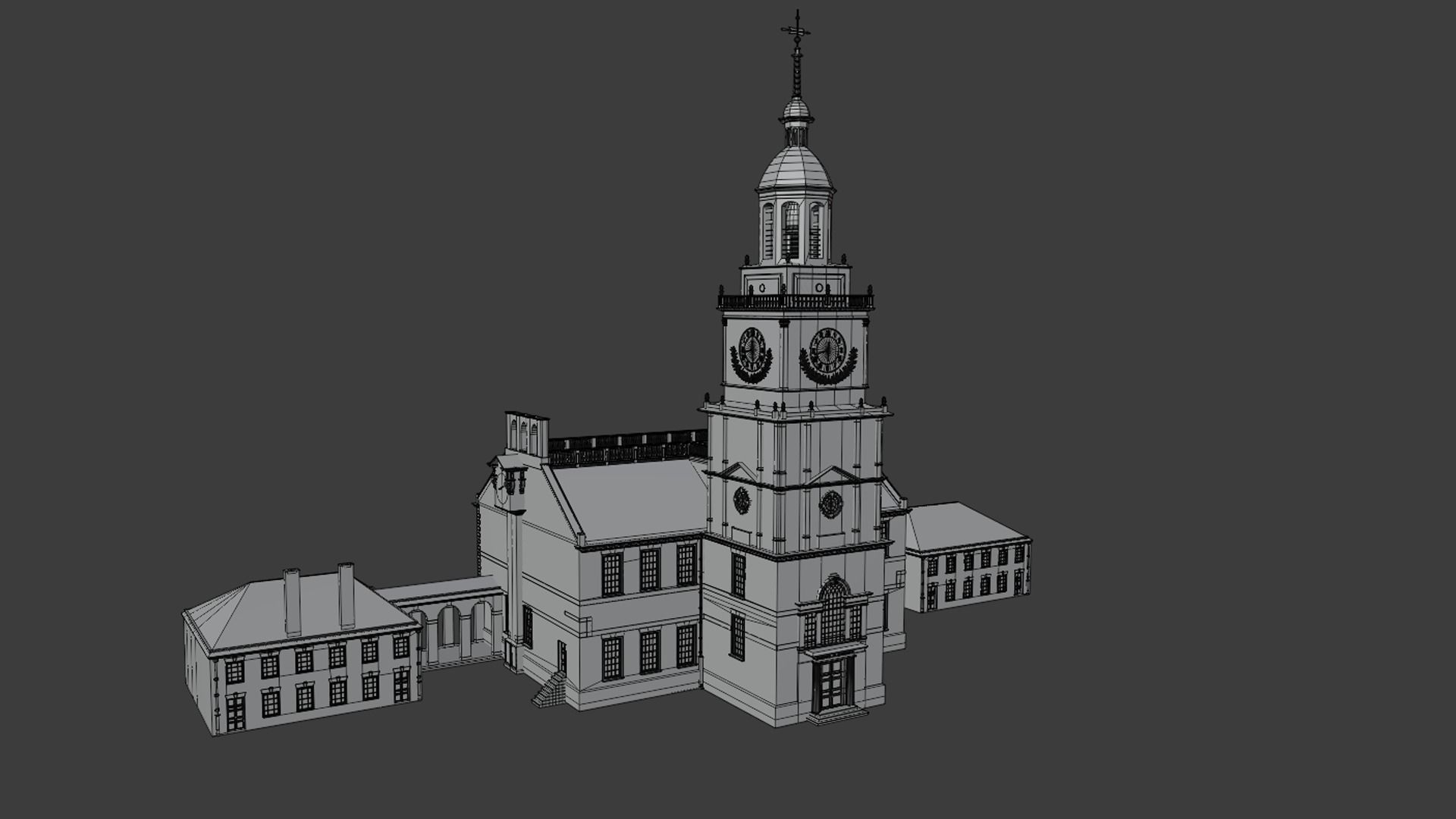 Independence Hall 3D model_10