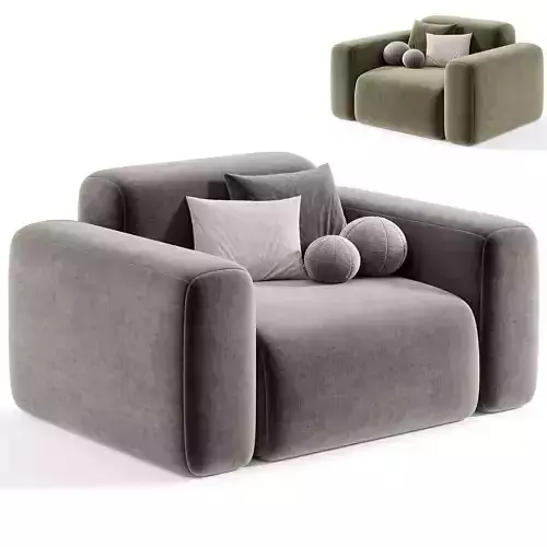 Beige Microfiber Modern Armchair by litfad