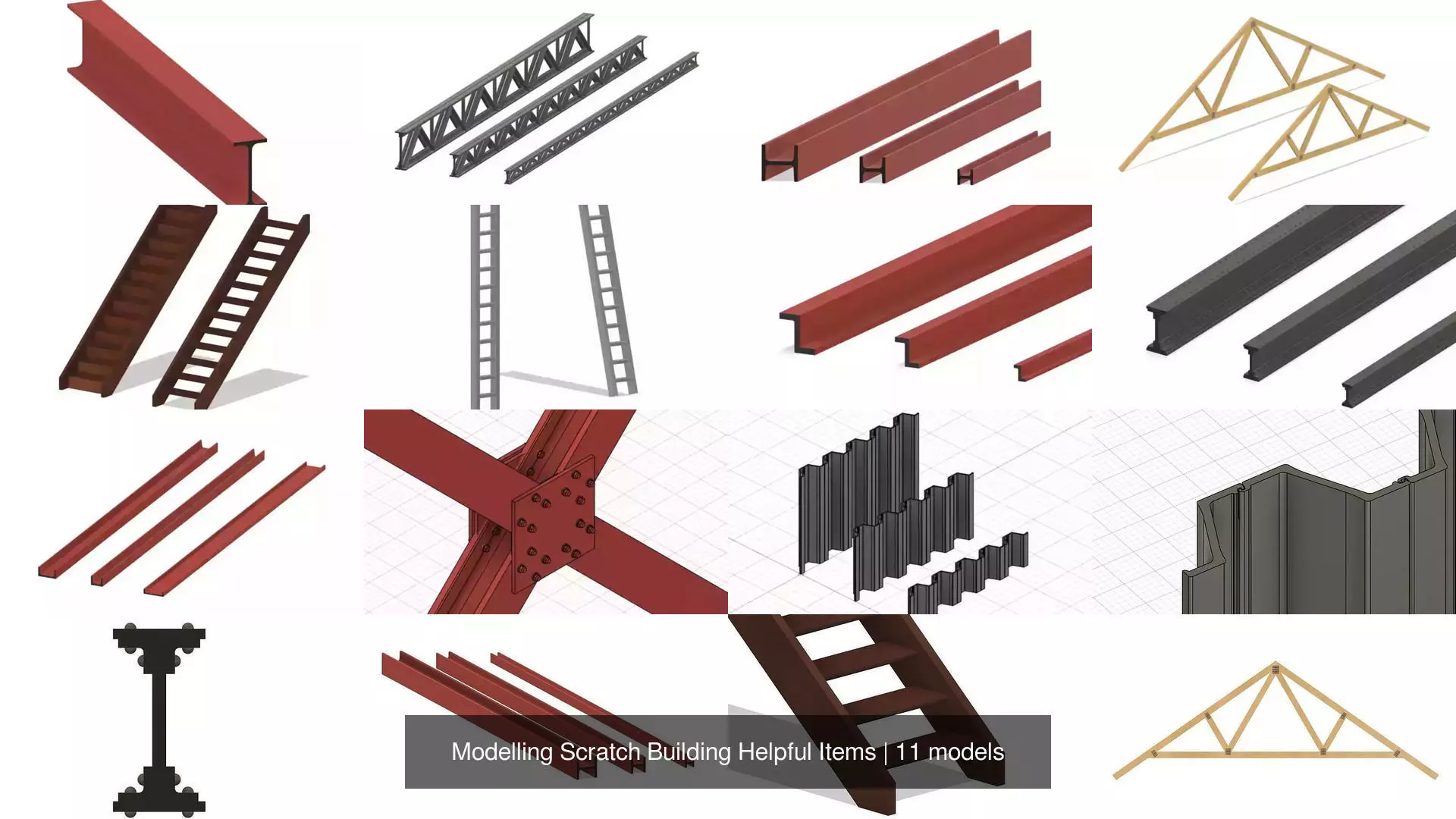 Modelling Scratch Building Helpful Items 3D Model Collection_0