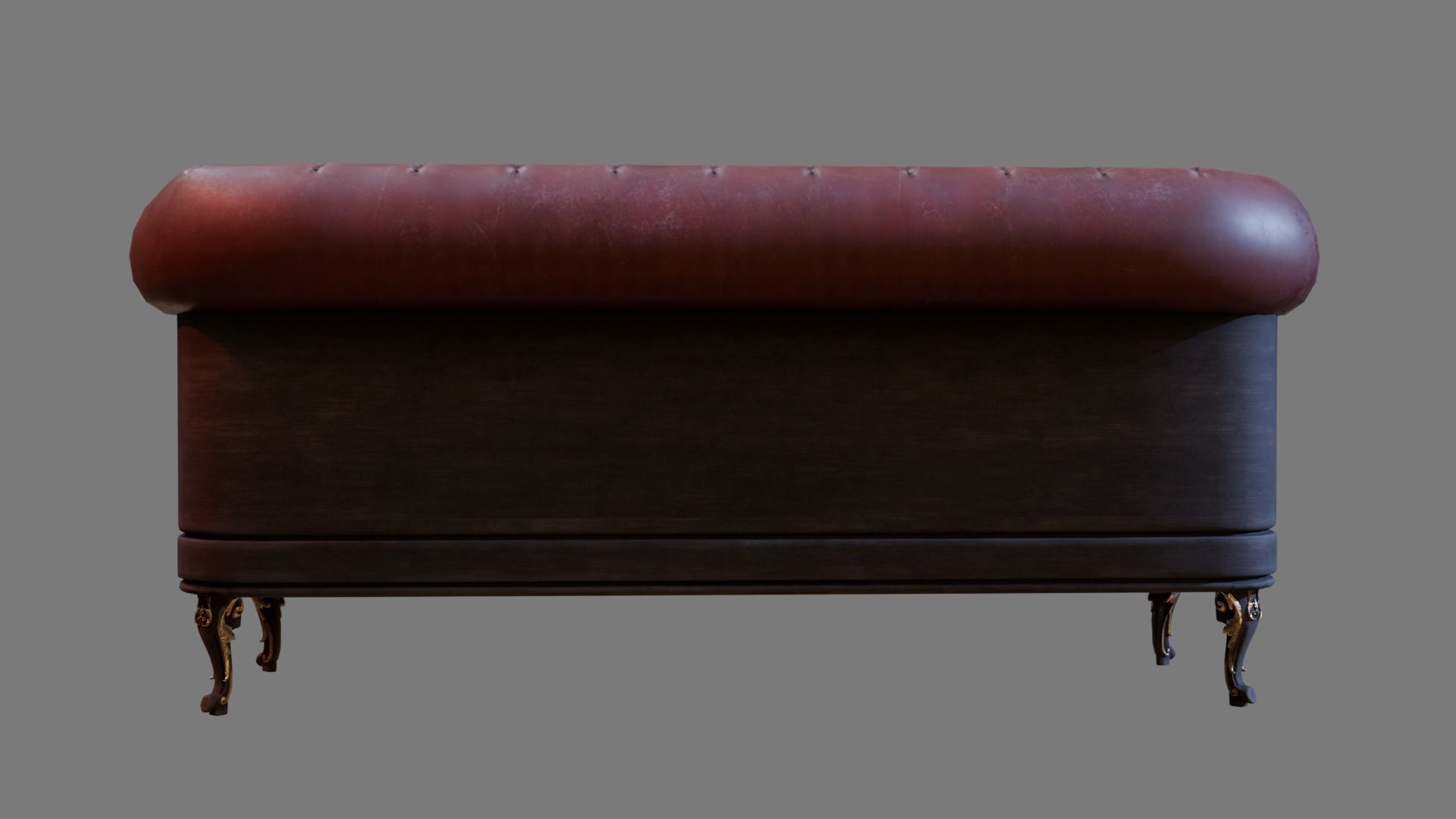 Sofa Armchair Couch small and foot rest Vintage Low-poly  Low-poly 3D model_4