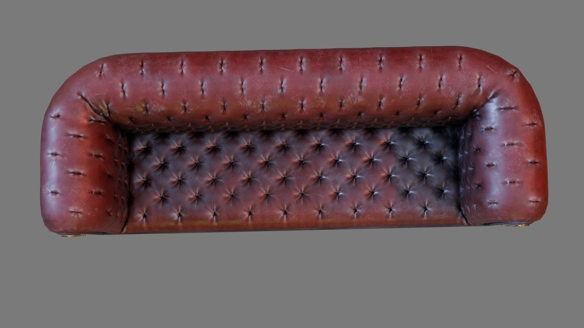 Sofa Armchair Couch small and foot rest Vintage Low-poly  Low-poly 3D model_8