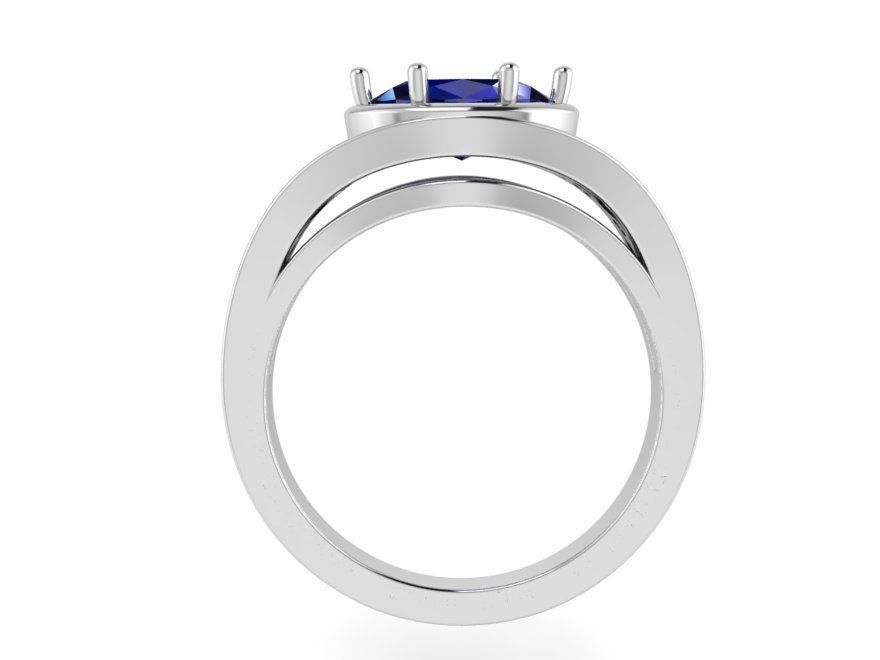 Oval Cut Channel Setting Ring 2345 3D print model_2