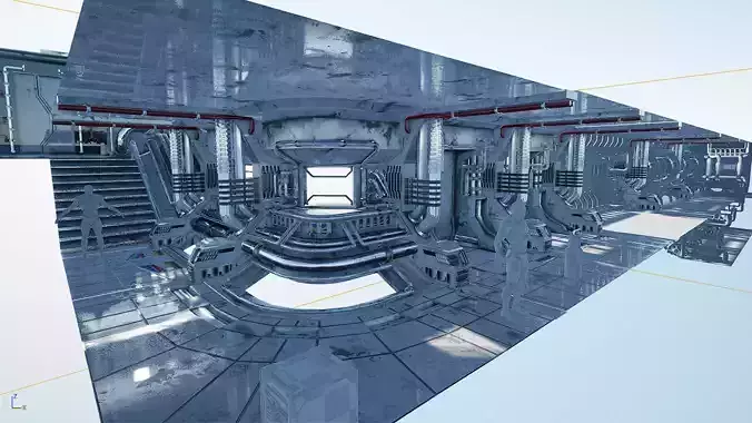 Scifi Corridor Orbit - Unreal Engine Project Low-poly 3D model