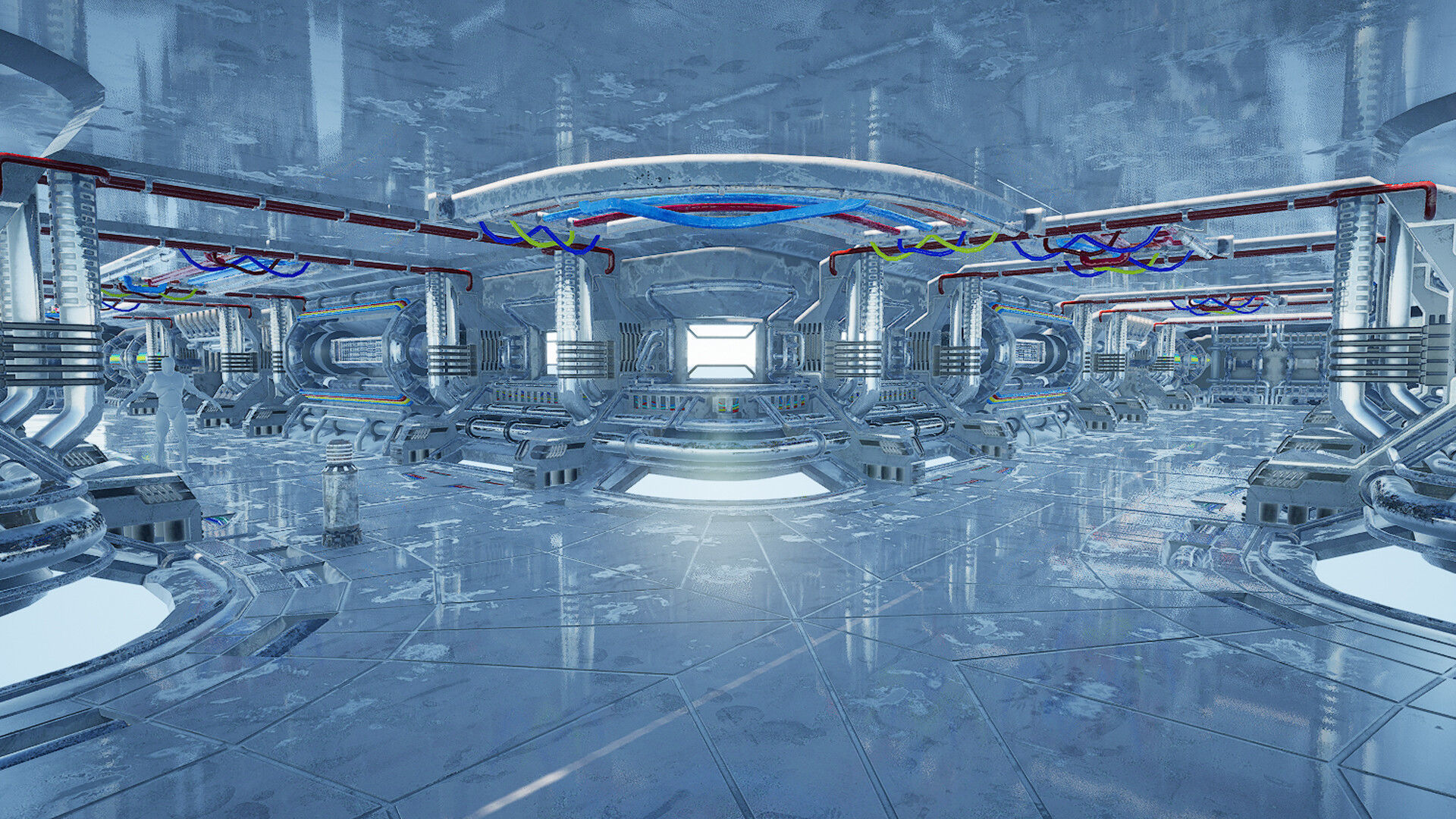 Scifi Corridor Orbit - Unreal Engine Project Low-poly 3D model_5