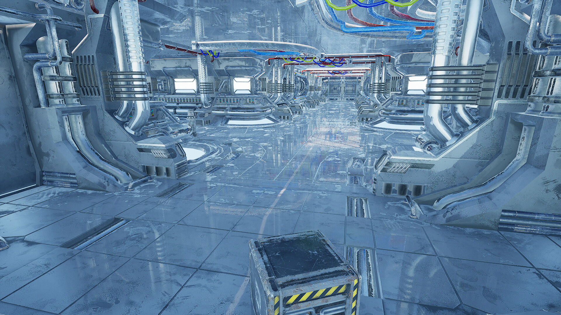 Scifi Corridor Orbit - Unreal Engine Project Low-poly 3D model_3