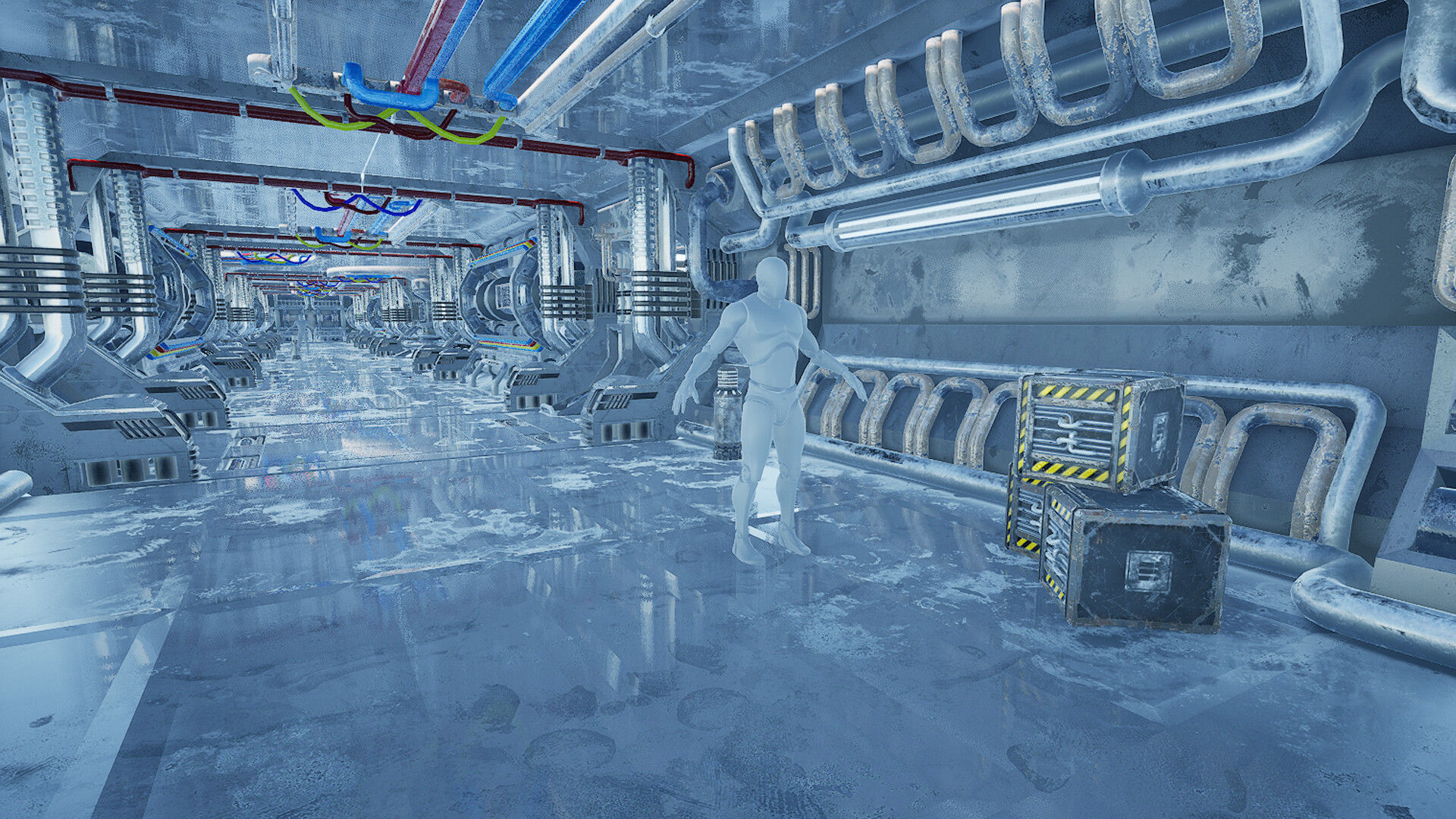 Scifi Corridor Orbit - Unreal Engine Project Low-poly 3D model_2