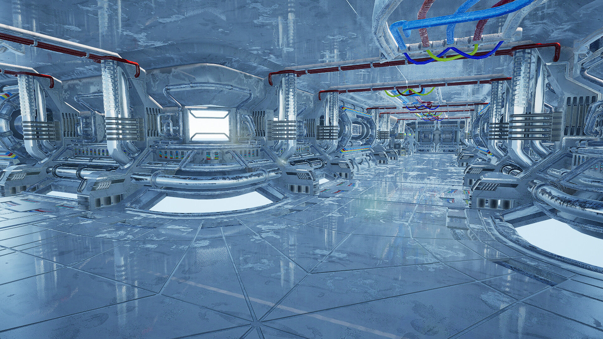 Scifi Corridor Orbit - Unreal Engine Project Low-poly 3D model_4