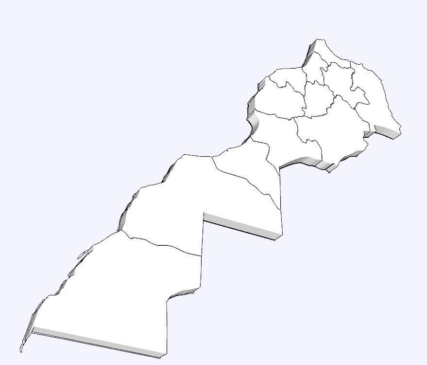 Moroccan 3D Map 3D model_2