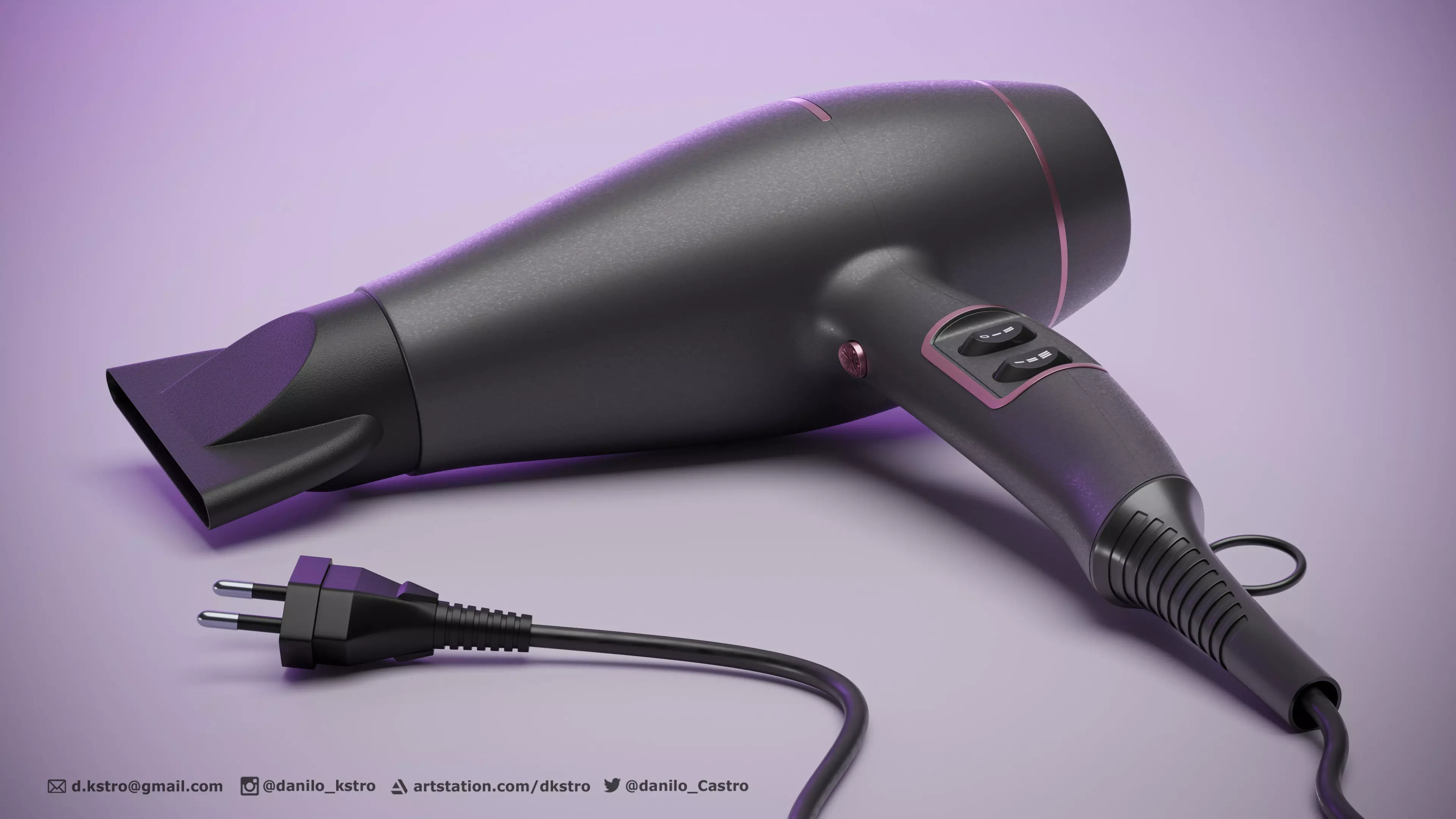 Hairdryer - Mesh For Production 3D model_0