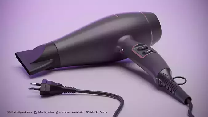 Hairdryer - Mesh For Production 3D model