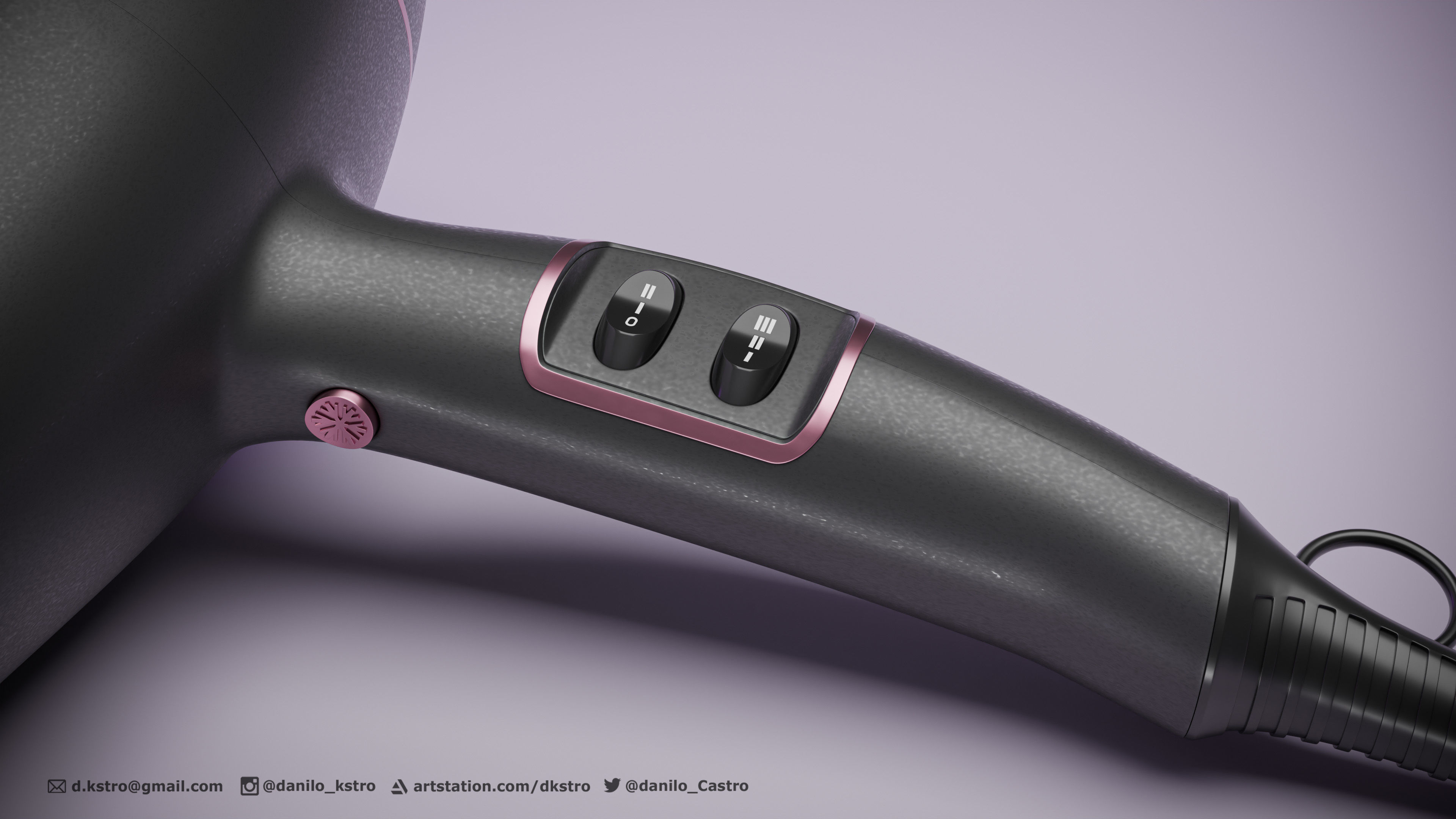 Hairdryer - Mesh For Production 3D model_5