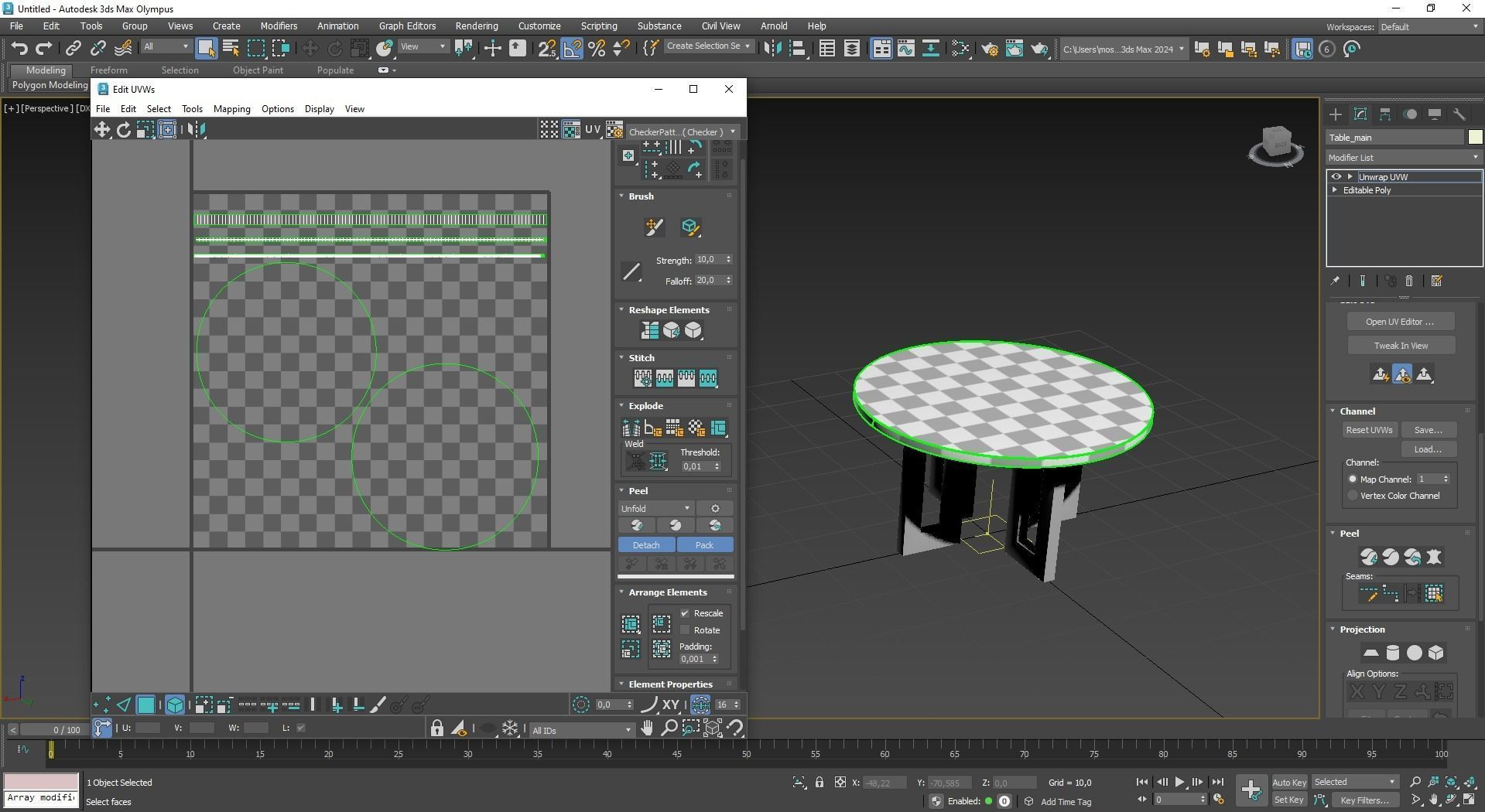 Coffee table Low-poly 3D model_2