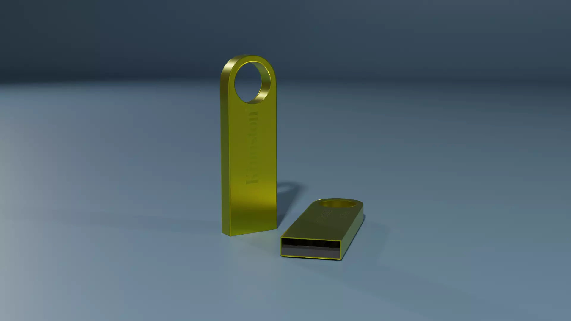 pendrive kingston Low-poly 3D model_0