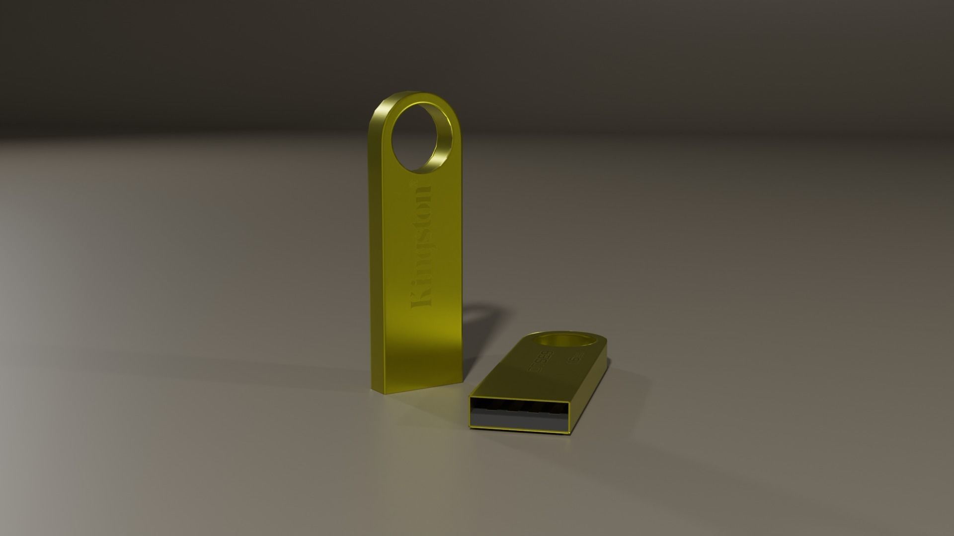 pendrive kingston Low-poly 3D model_4
