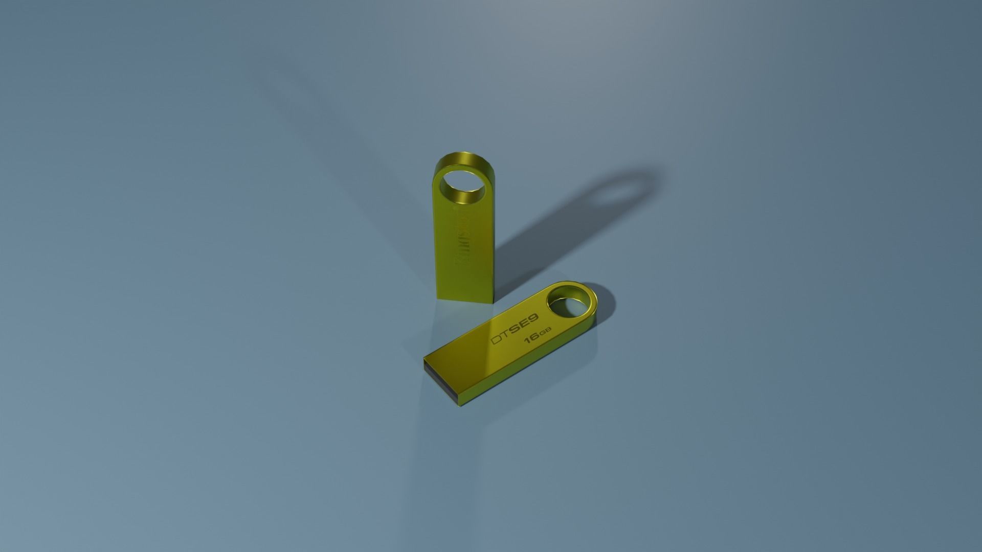 pendrive kingston Low-poly 3D model_1