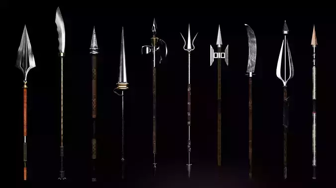 Spear Low-poly 3D model