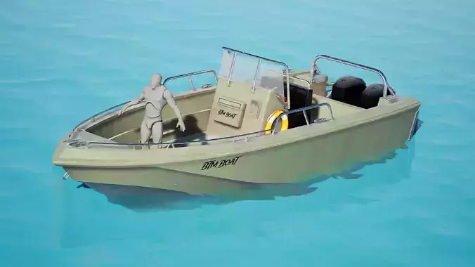 Btm Boat v2 - Unreal Engine Project Low-poly 3D model