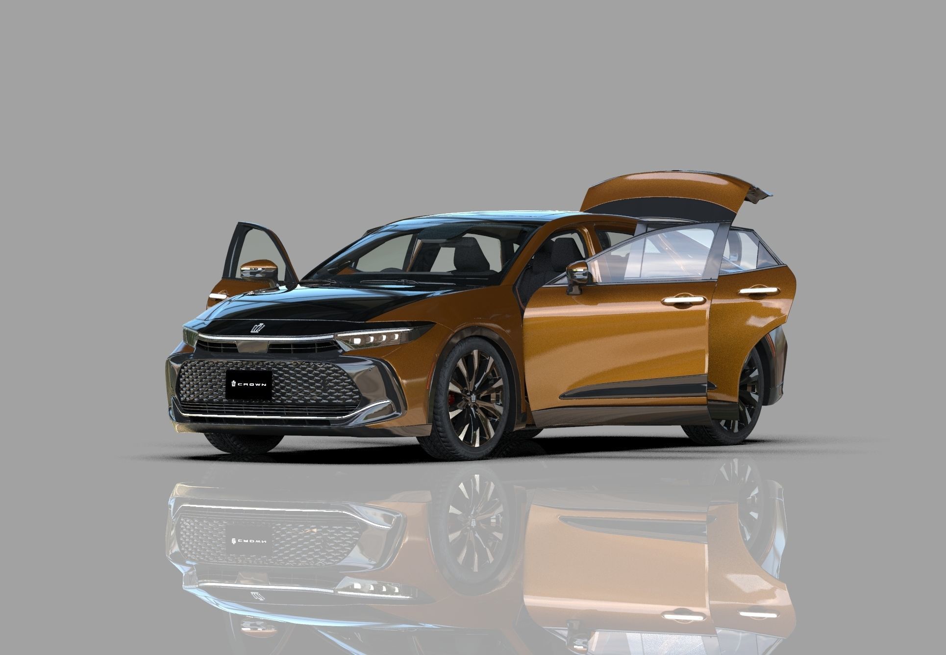 Toyota Crown Cross 2022  HQ interior 3D model_16