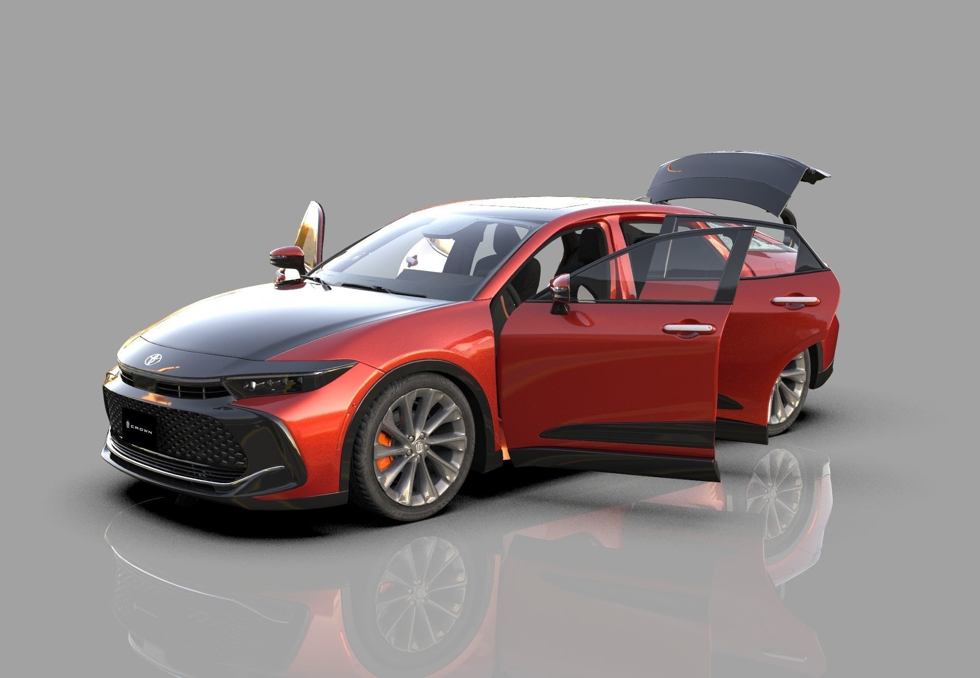 Toyota Crown Cross 2022  HQ interior 3D model_25