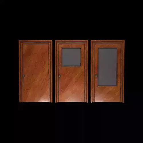 wooden door Low-poly 3D model