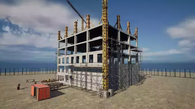 Construction Site v1 - Unreal Engine Project Low-poly 3D model