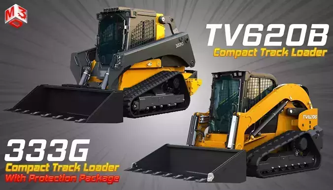 333G - TV620B Compact Track Loaders 2 in 1 3D Model Collection