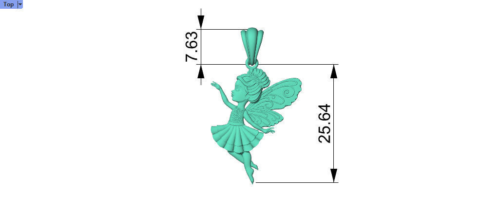 Fairy Pendant Necklace Charm Jewelry 3D print model_13