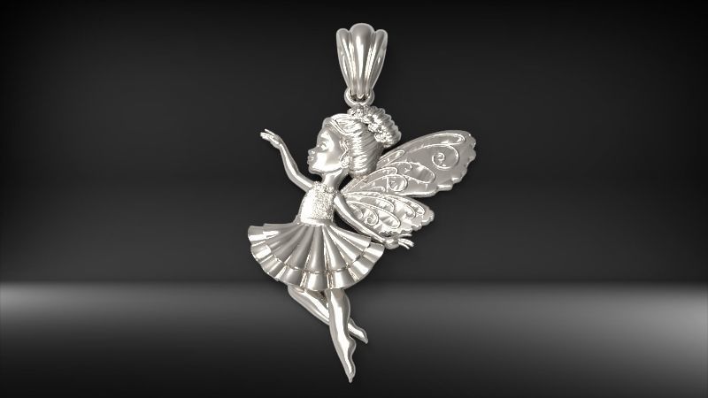 Fairy Pendant Necklace Charm Jewelry 3D print model_14