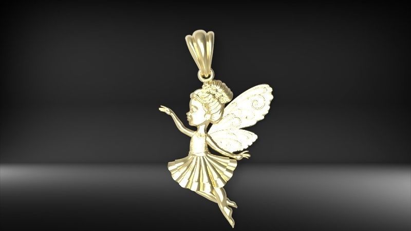 Fairy Pendant Necklace Charm Jewelry 3D print model_7