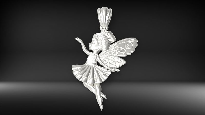 Fairy Pendant Necklace Charm Jewelry 3D print model_11
