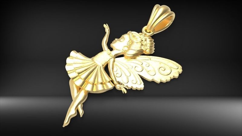 Fairy Pendant Necklace Charm Jewelry 3D print model_18