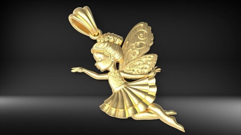 Fairy Pendant Necklace Charm Jewelry 3D print model_19