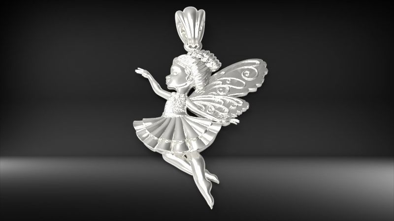 Fairy Pendant Necklace Charm Jewelry 3D print model_10