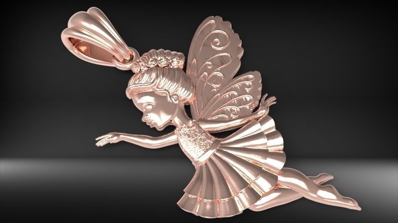 Fairy Pendant Necklace Charm Jewelry 3D print model_26