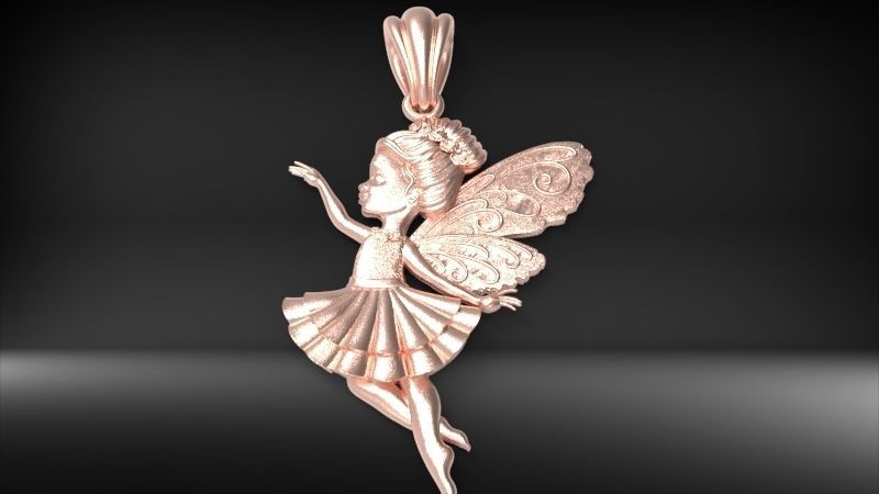 Fairy Pendant Necklace Charm Jewelry 3D print model_23
