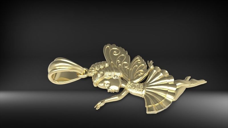 Fairy Pendant Necklace Charm Jewelry 3D print model_8