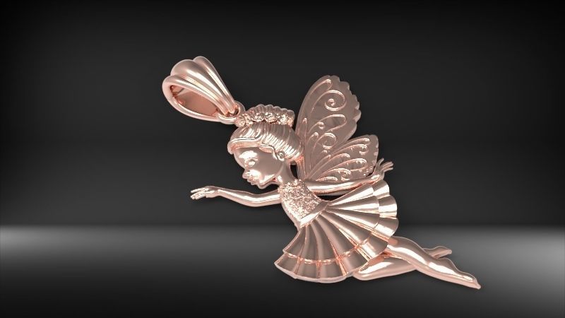 Fairy Pendant Necklace Charm Jewelry 3D print model_3