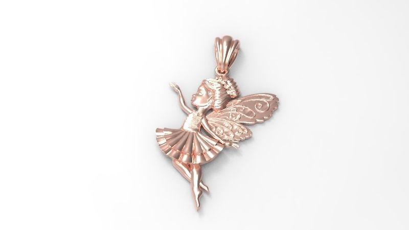 Fairy Pendant Necklace Charm Jewelry 3D print model_1