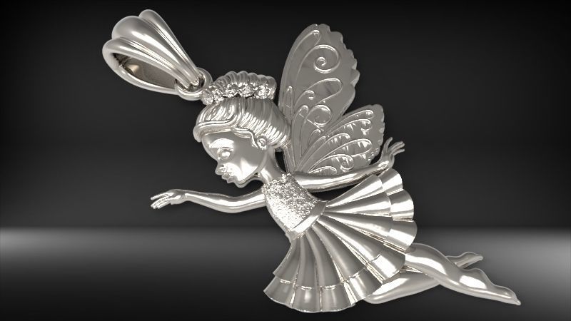 Fairy Pendant Necklace Charm Jewelry 3D print model_15