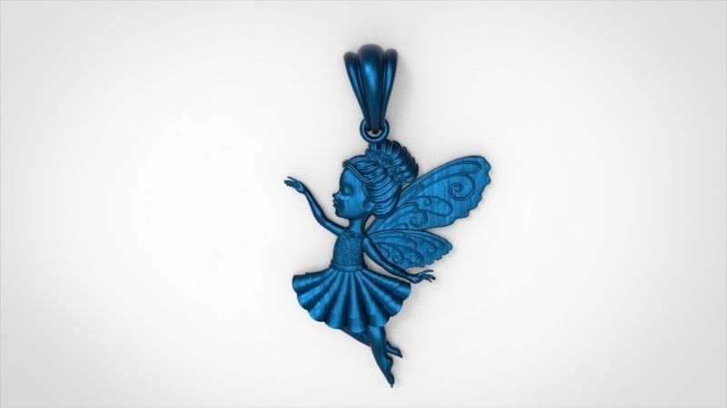 Fairy Pendant Necklace Charm Jewelry 3D print model_5