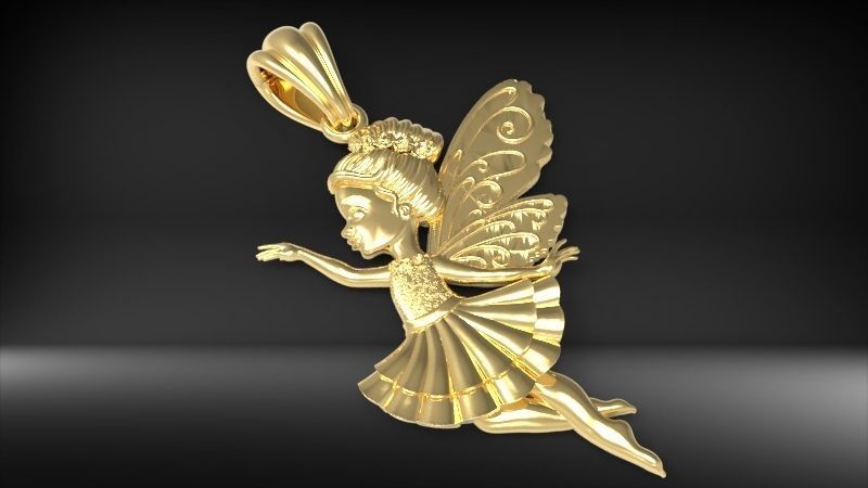 Fairy Pendant Necklace Charm Jewelry 3D print model_20